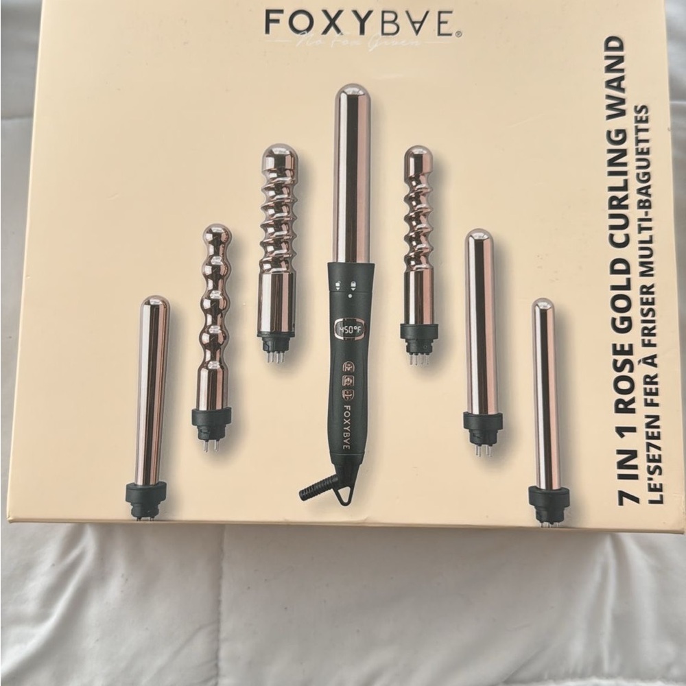 7-in-1 Rose Gold Curling Wand Set